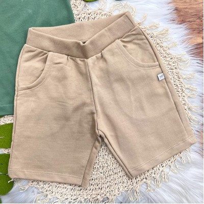 Conj CREATIVE verde e bermuda Caqui